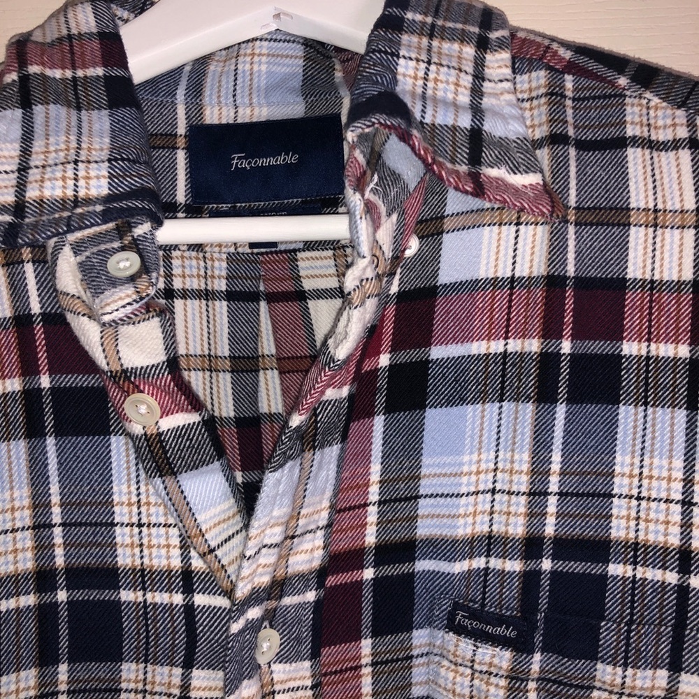 Faconnable Button Down Plaid Shirt - image 3